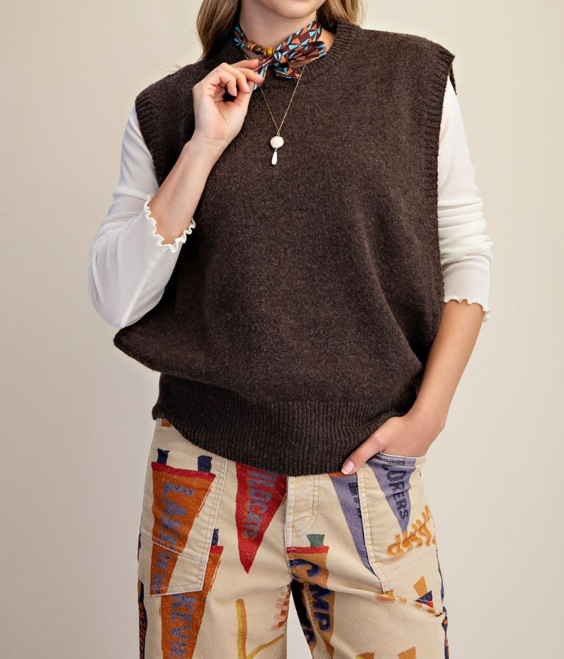 Sleeveless Knitted Sweater Vest
