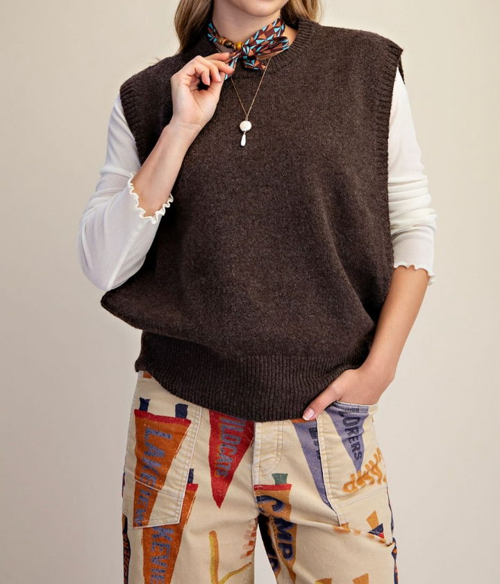 Sleeveless Knitted Sweater Vest