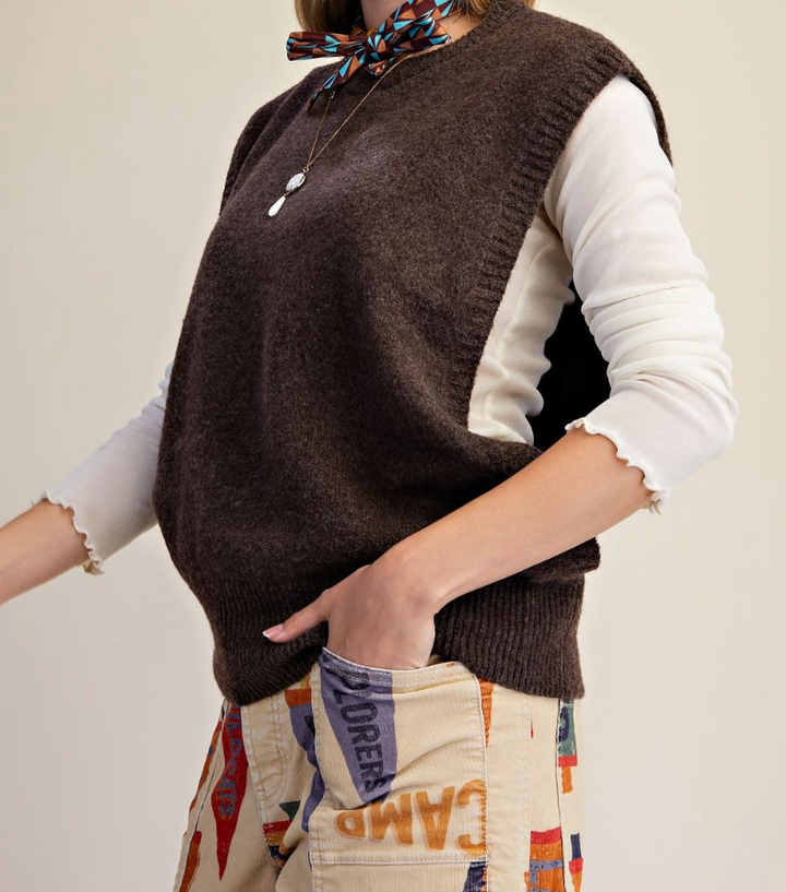 Sleeveless Knitted Sweater Vest