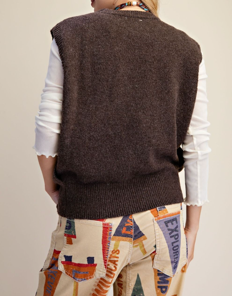 Sleeveless Knitted Sweater Vest