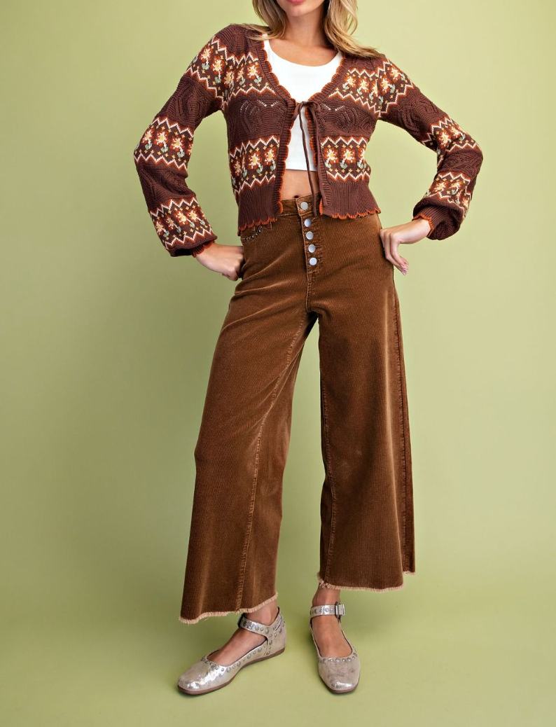 Multi Color Thread Knit Open Sweater