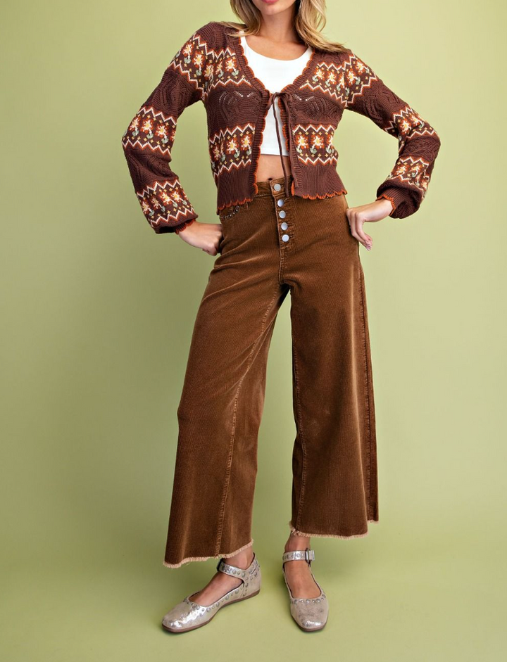 Multi Color Thread Knit Open Sweater
