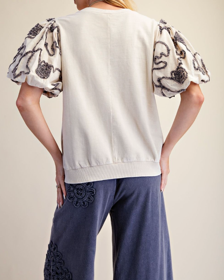 Washed Terry Knit Top