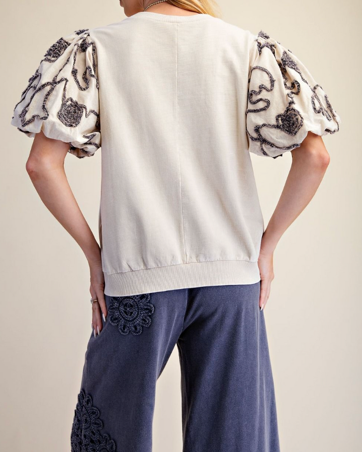 Washed Terry Knit Top