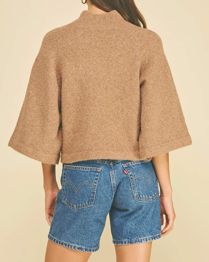 Wide Sleeve Mock Neck Sweater