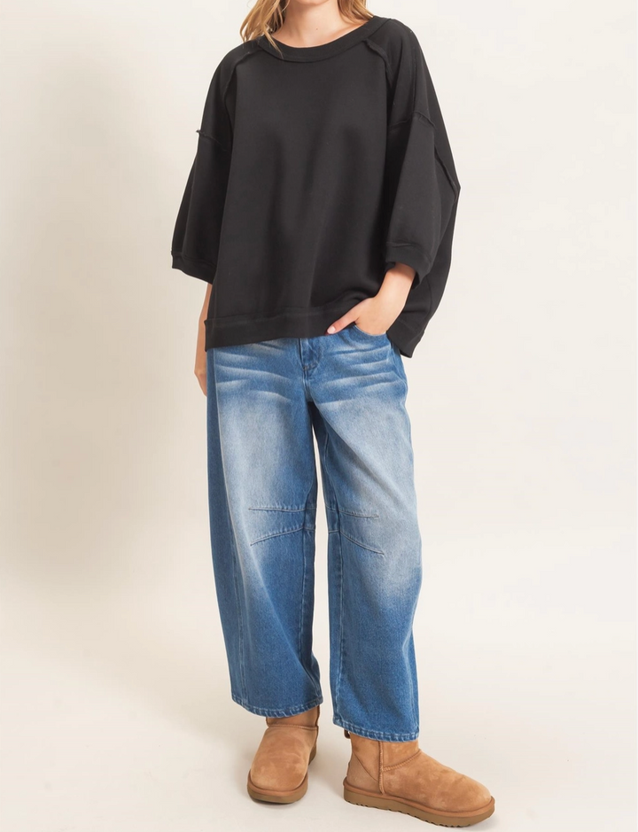 Raglan Sleeve Oversized Sweatshirt