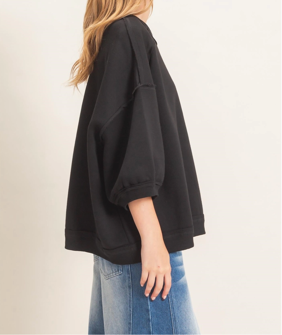 Raglan Sleeve Oversized Sweatshirt