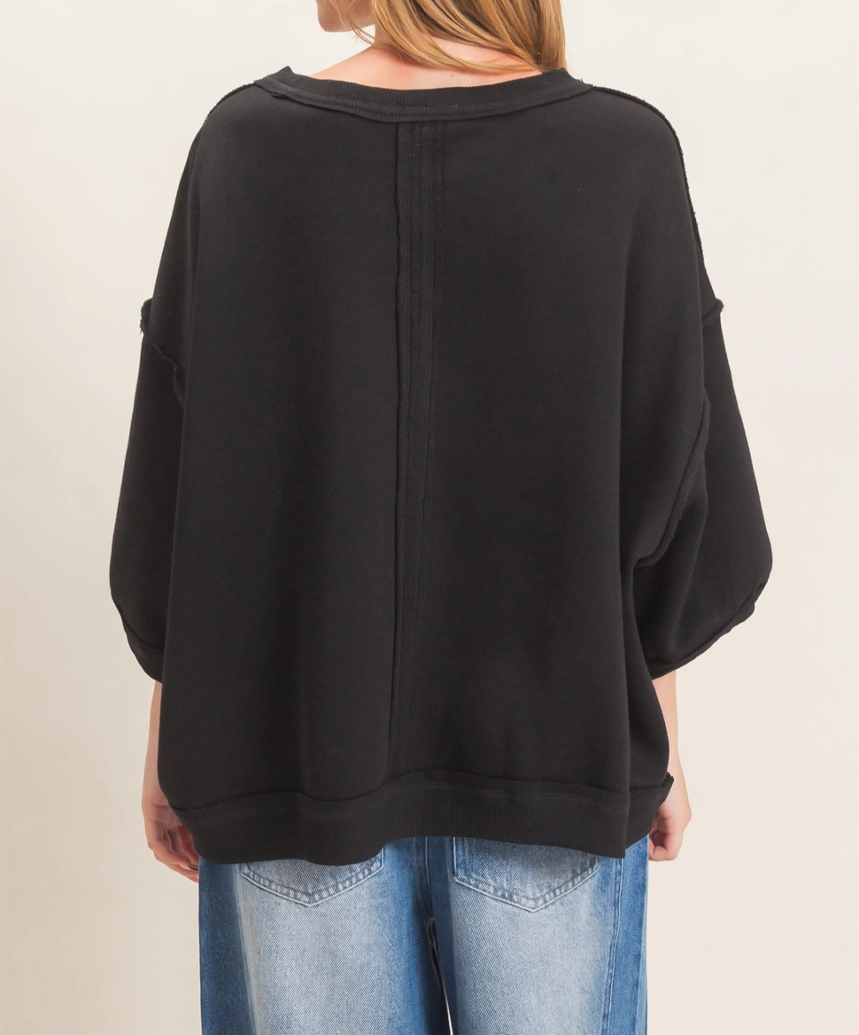 Raglan Sleeve Oversized Sweatshirt