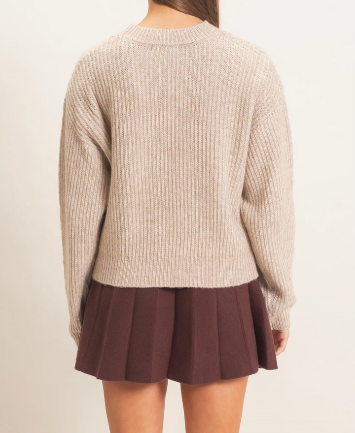 Ribbed Crew Neck Sweater