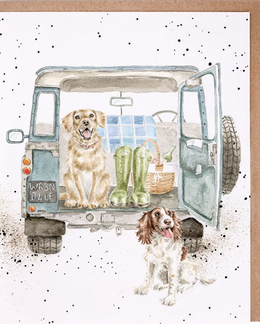 Dogs Truck Blank Inside Card