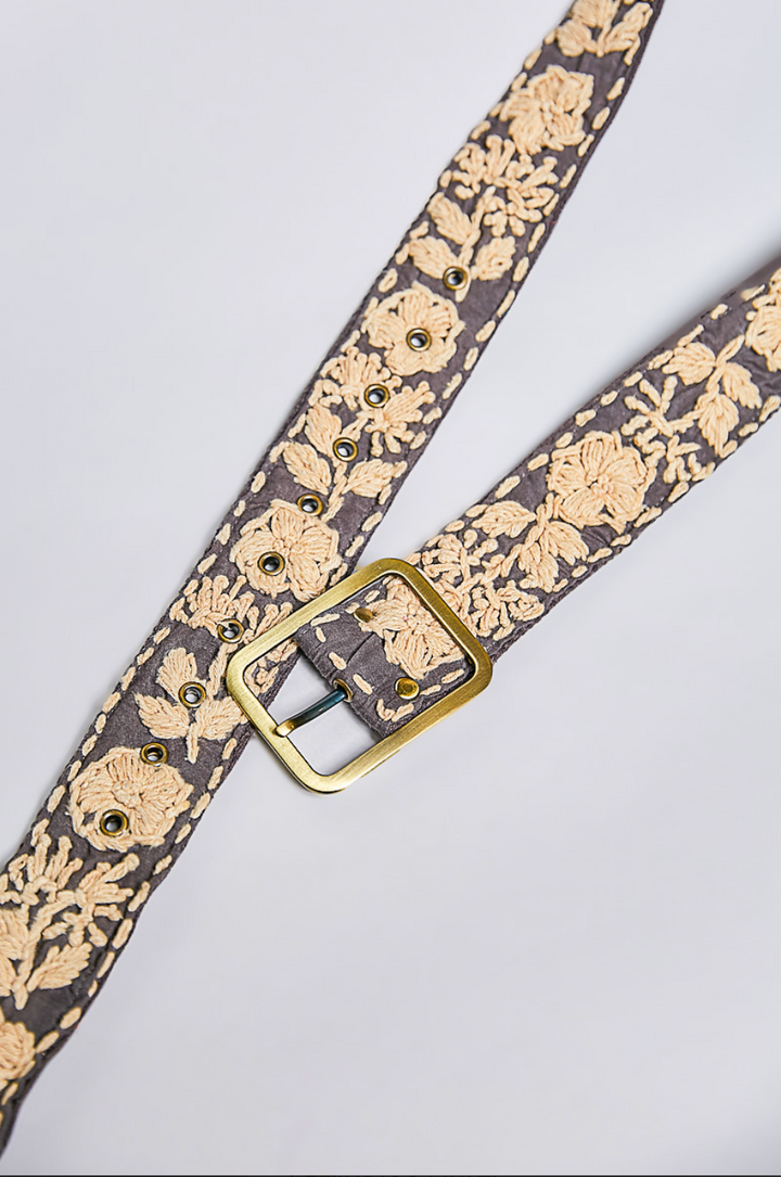 Embroidered Fabric Belt