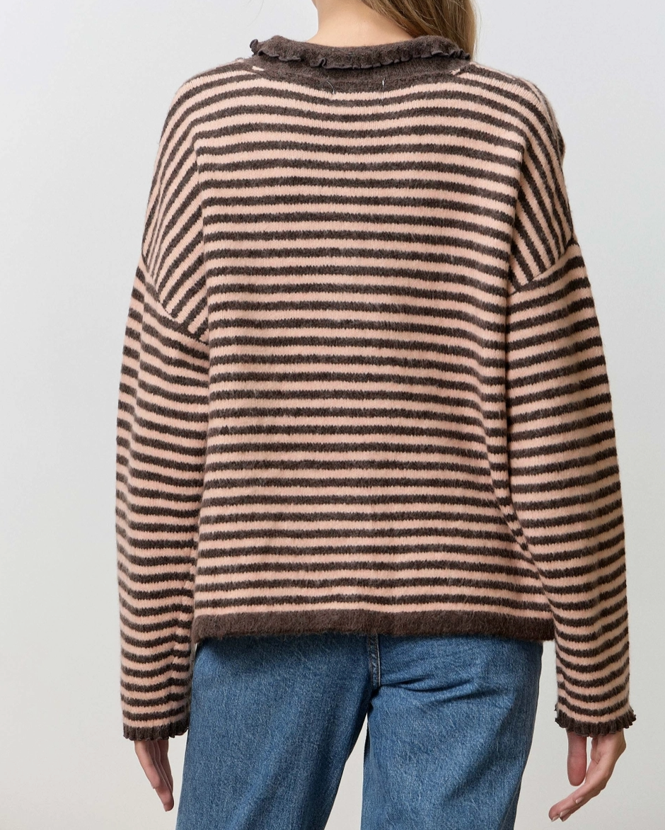 Striped Button Up Cardigan