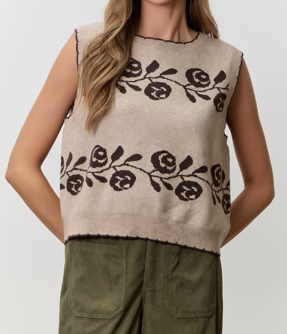 Floral Sweater Vest