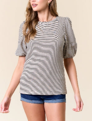 Bubble Sleeve Knit Top