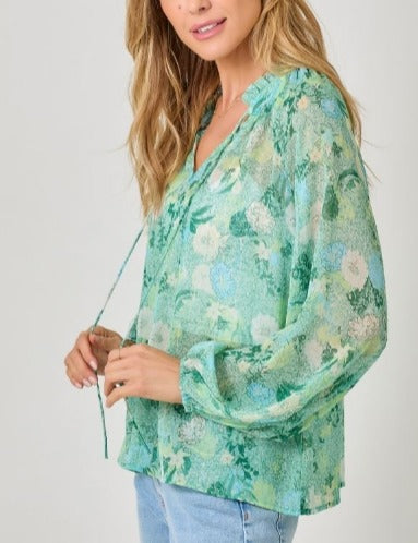 Ruffle Collar Peasant Blouse