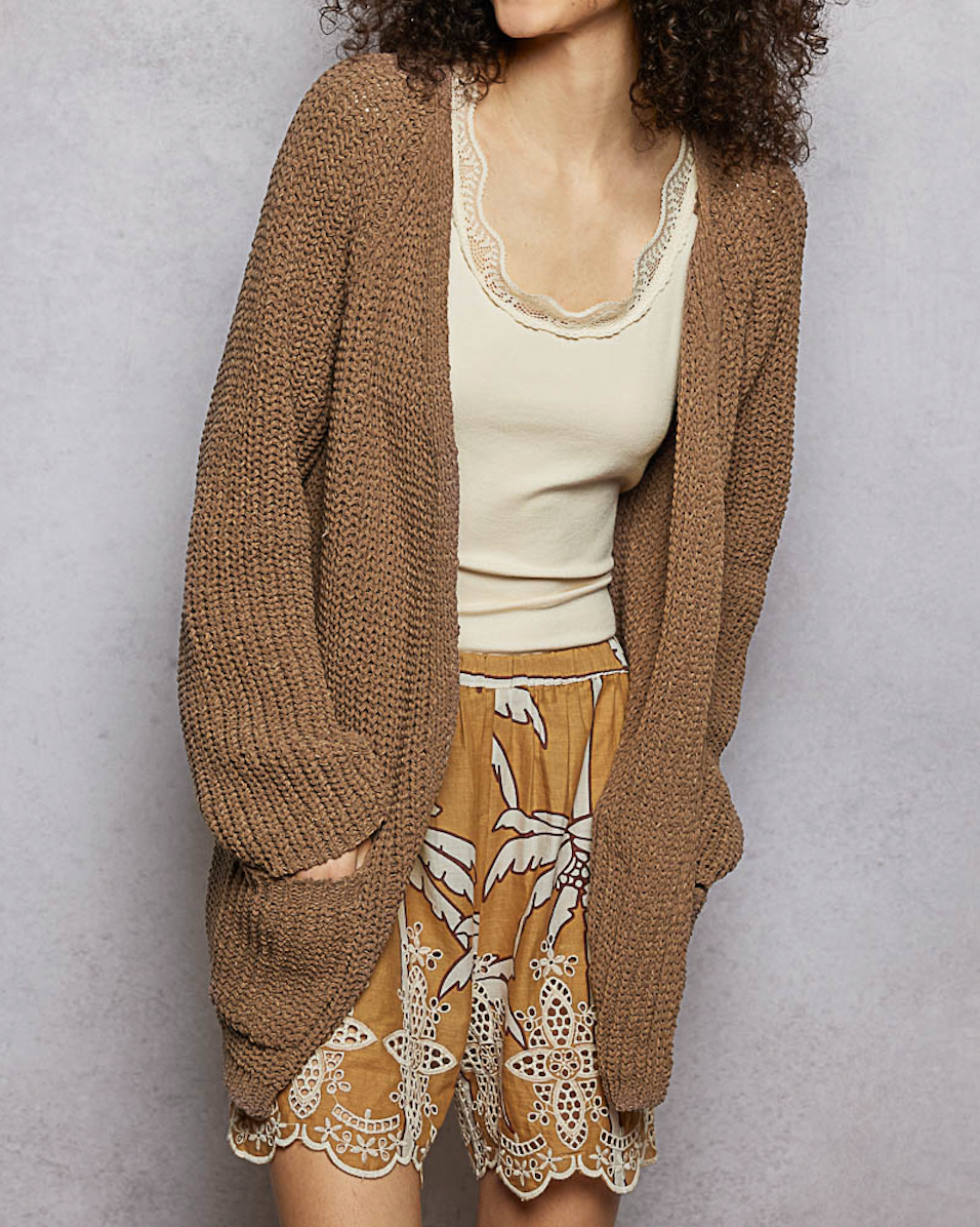 Long Sleeve Relaxed Open Cardigan