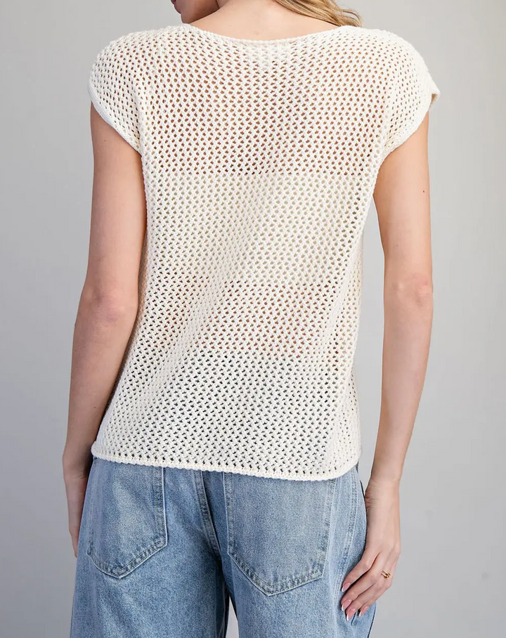 Stars & Stripes Knit Cap Sleeve Top