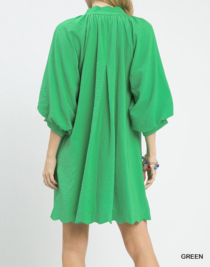 Textured Pocket Mini Dress