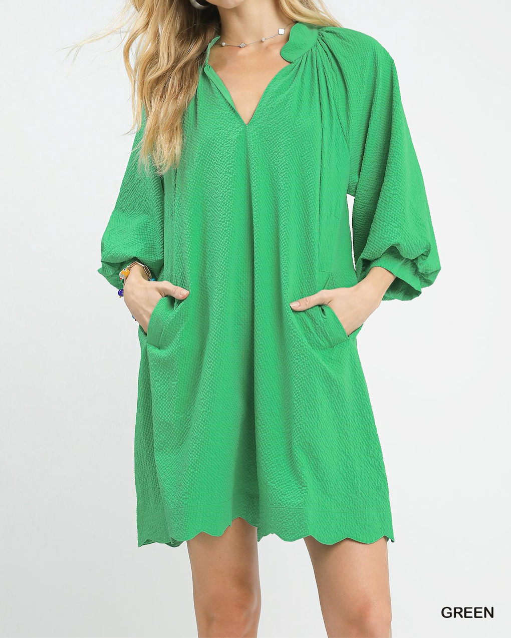 Textured Pocket Mini Dress