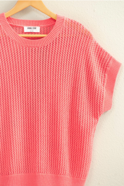 Open-Knit Dolman Sleeve Top