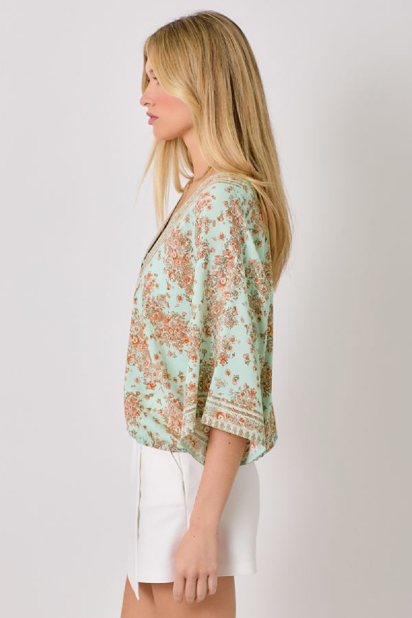 Broder Print Kimono