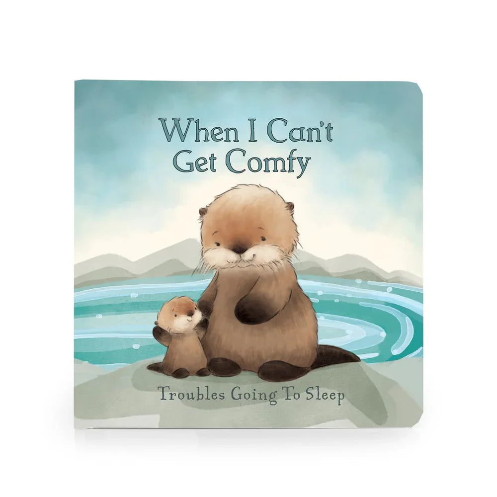When I Can't Get Comfy children's book featuring cute otters by water
