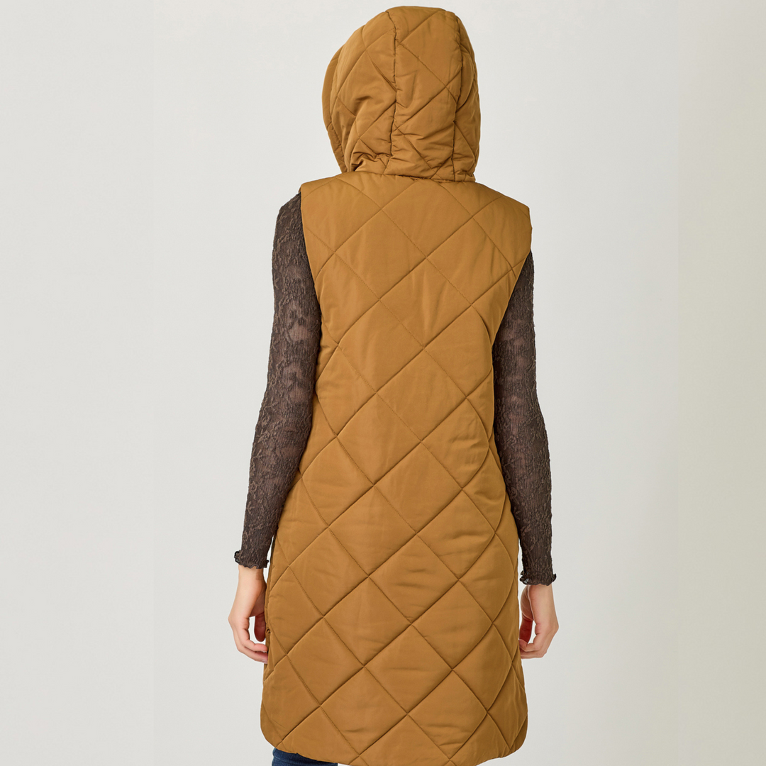 Quilted Puffer Hoodie Vest