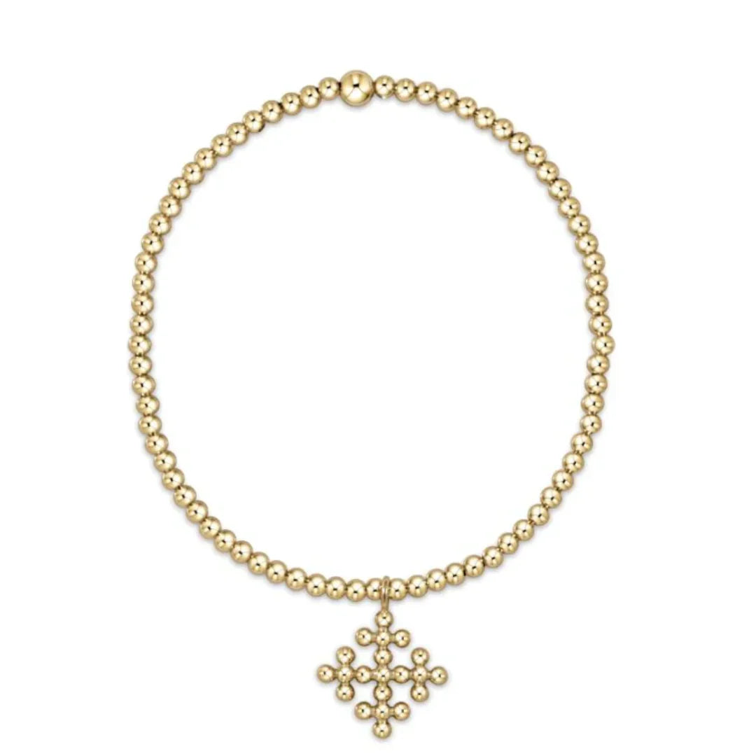 Classic Gold Bead Bracelet with Signature Cross Encompass Charm