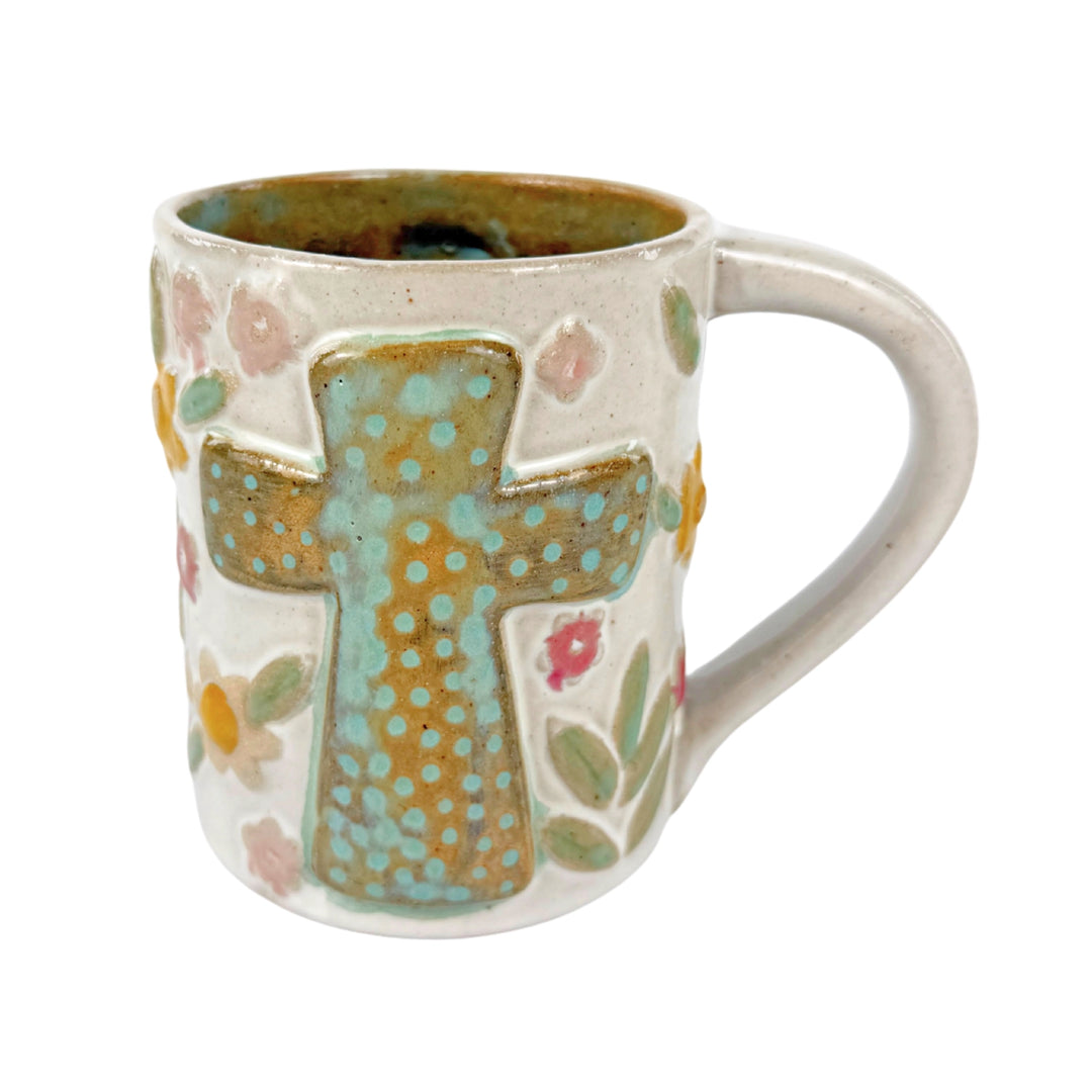 Cross & Flowers Mug
