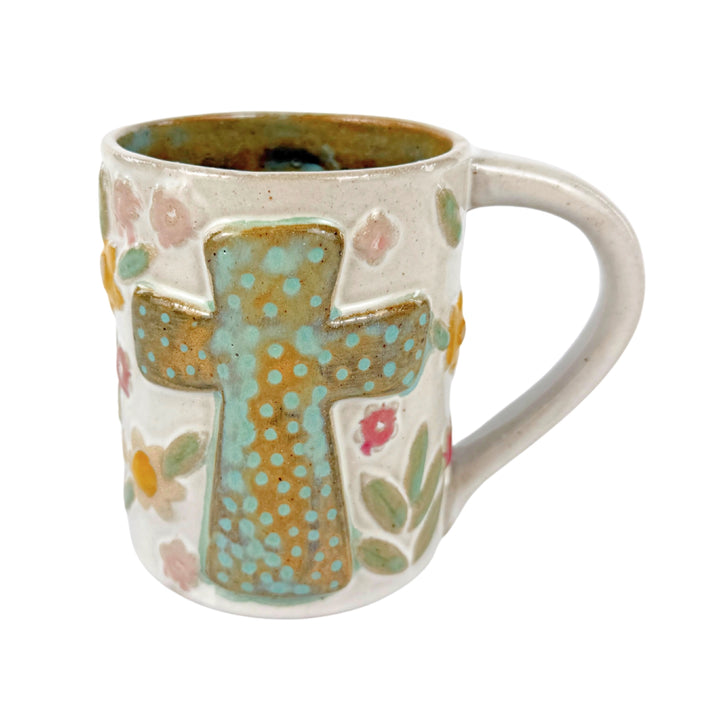 Cross & Flowers Mug