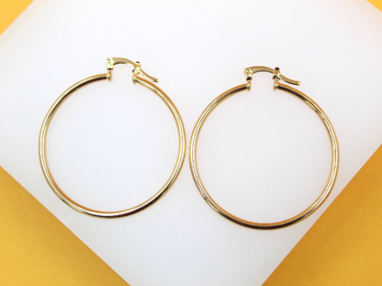Thin Latch Back Hoop Earrings