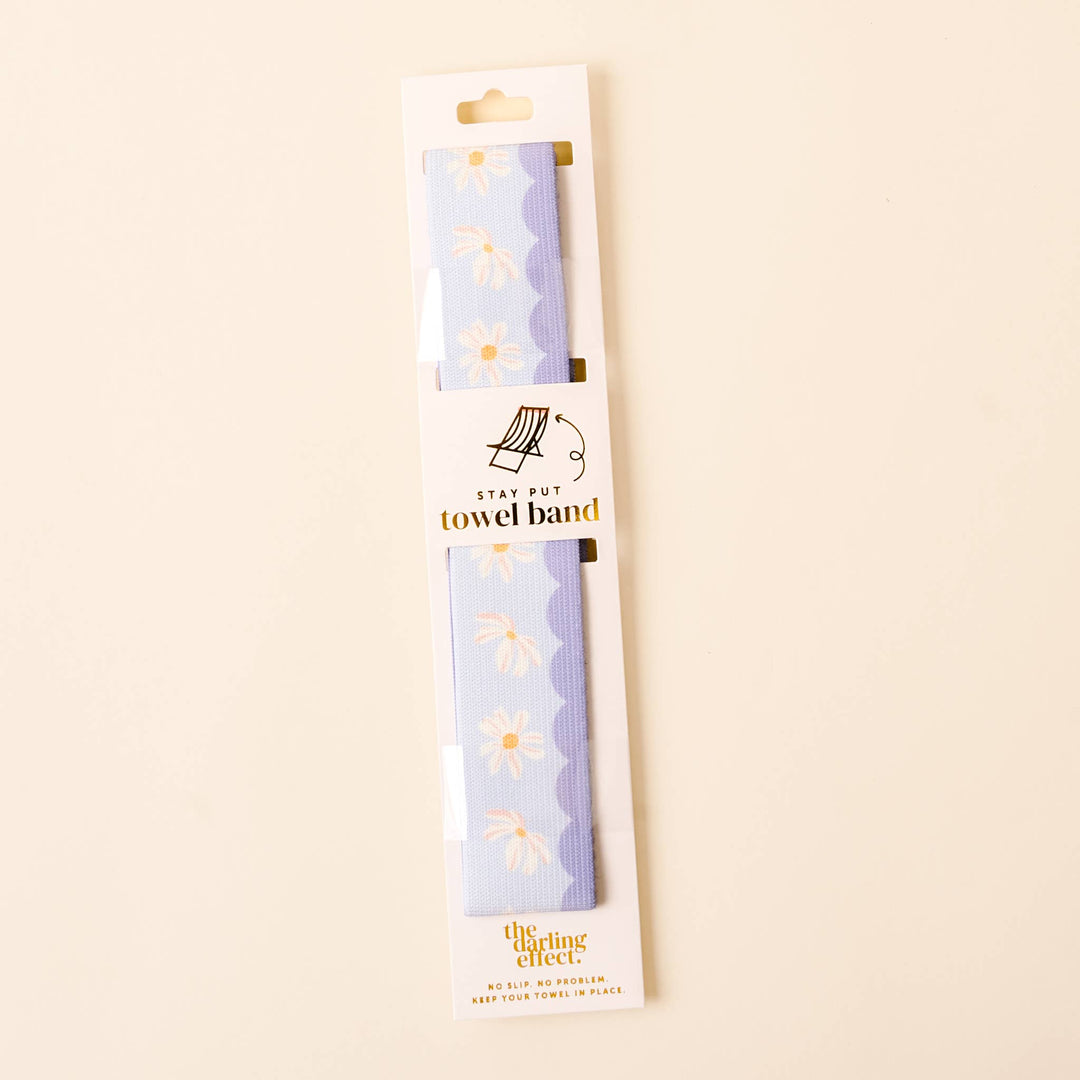 Stay-Put Towel Band-Scalloped Floral Purple