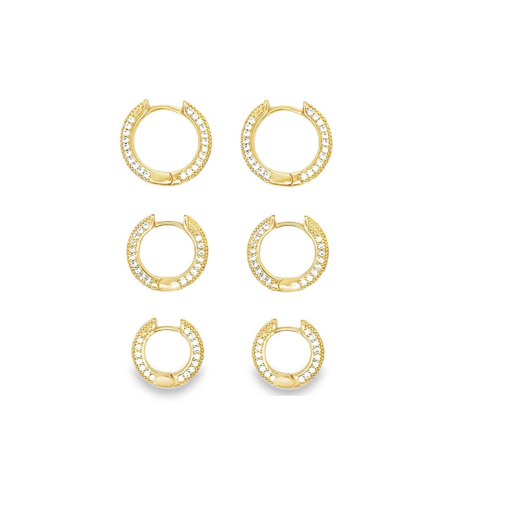 Small CZ Pave Huggie Hoops