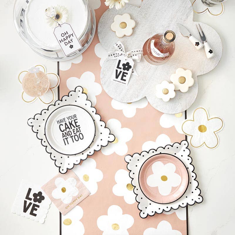 White Die Cut Flowers Cocktail Napkin