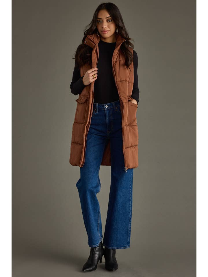 Brown Long Vest