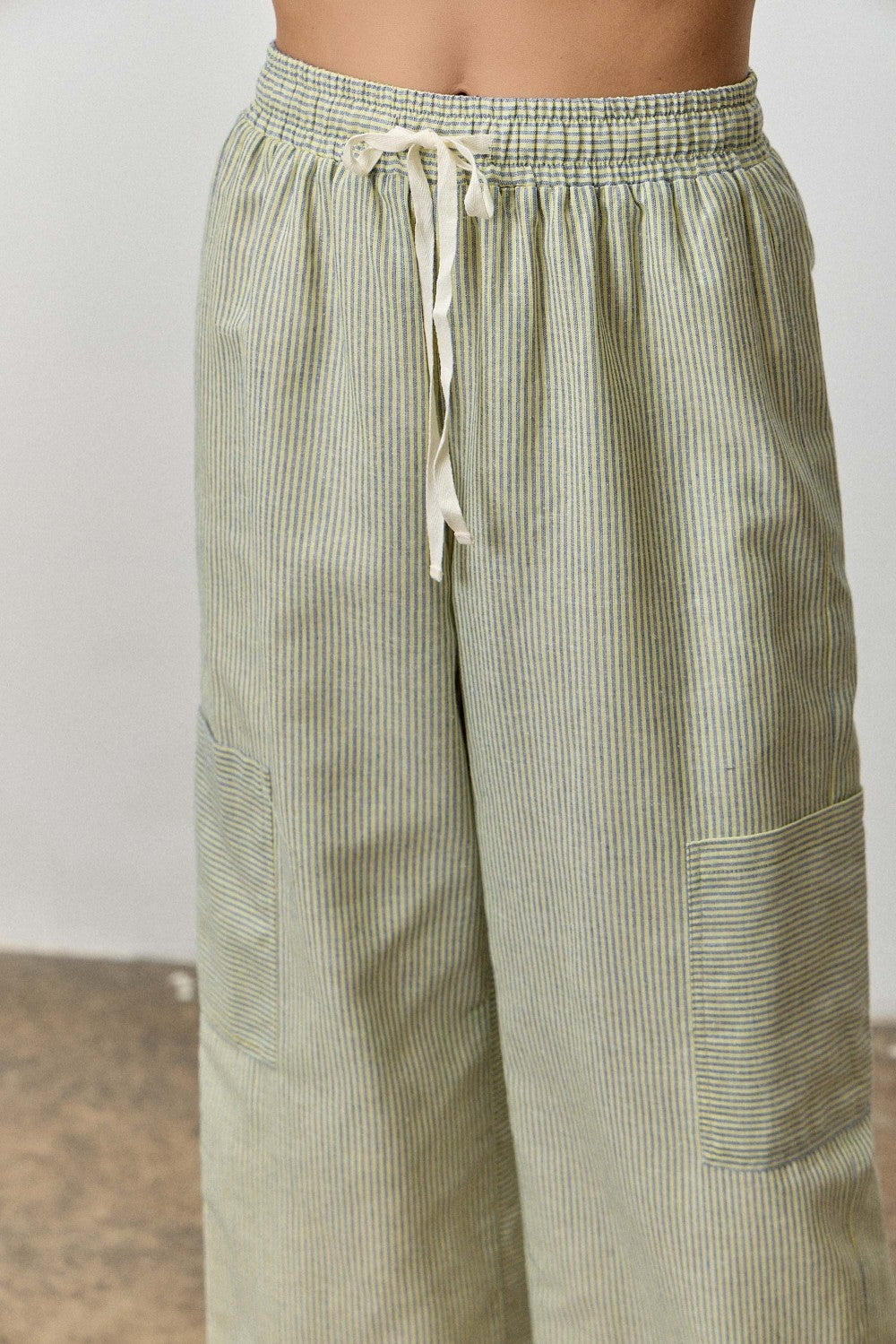 Pinstripe Drawstring Pants