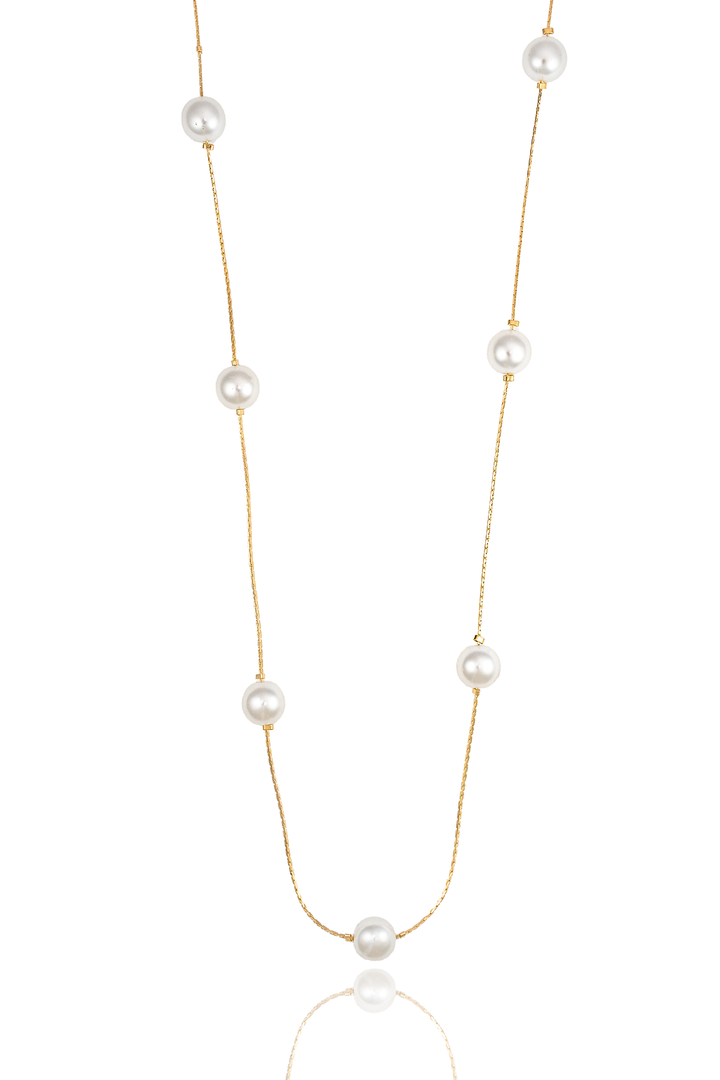 White Pearl Beaded Necklace