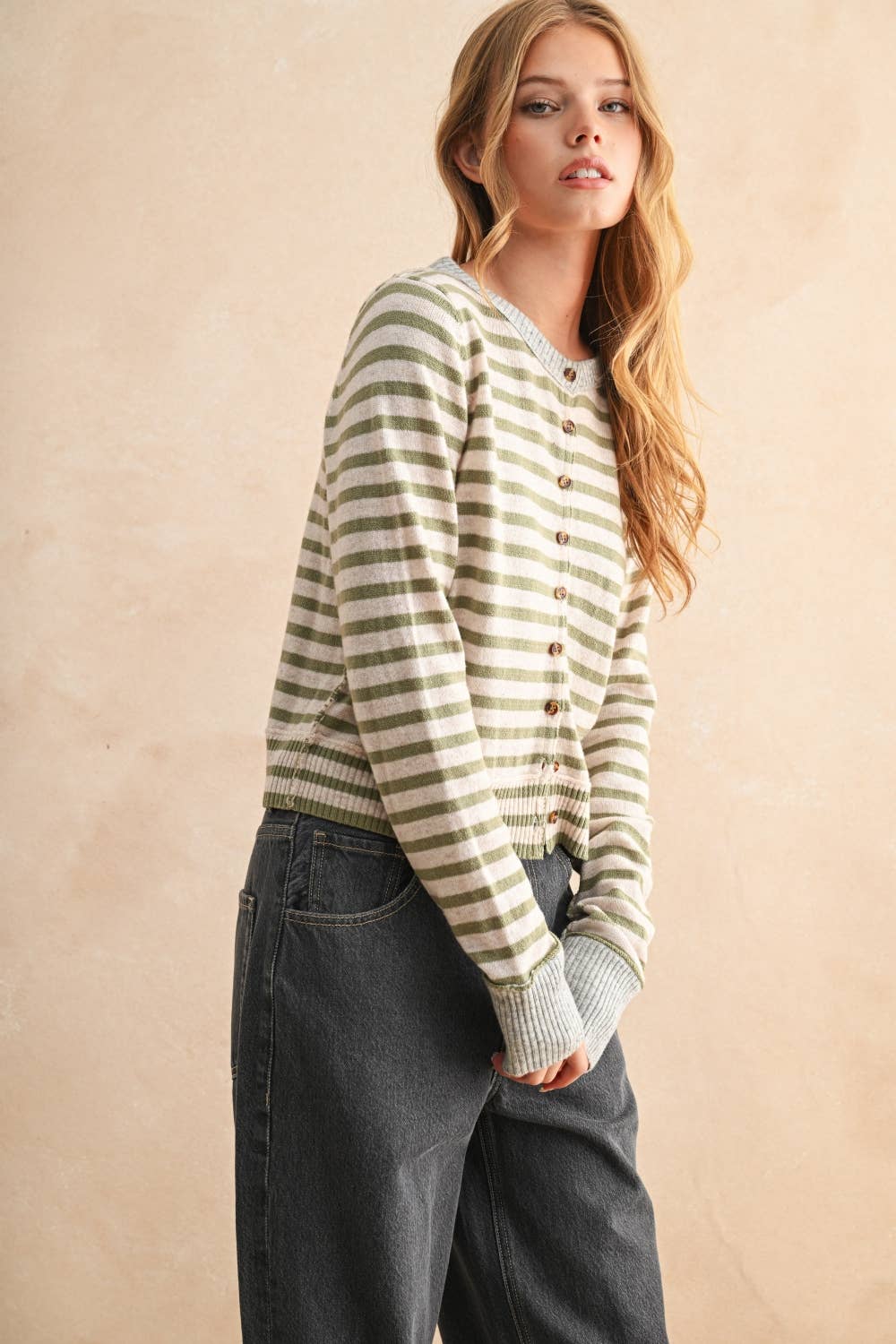 Striped Pattern Cardigan