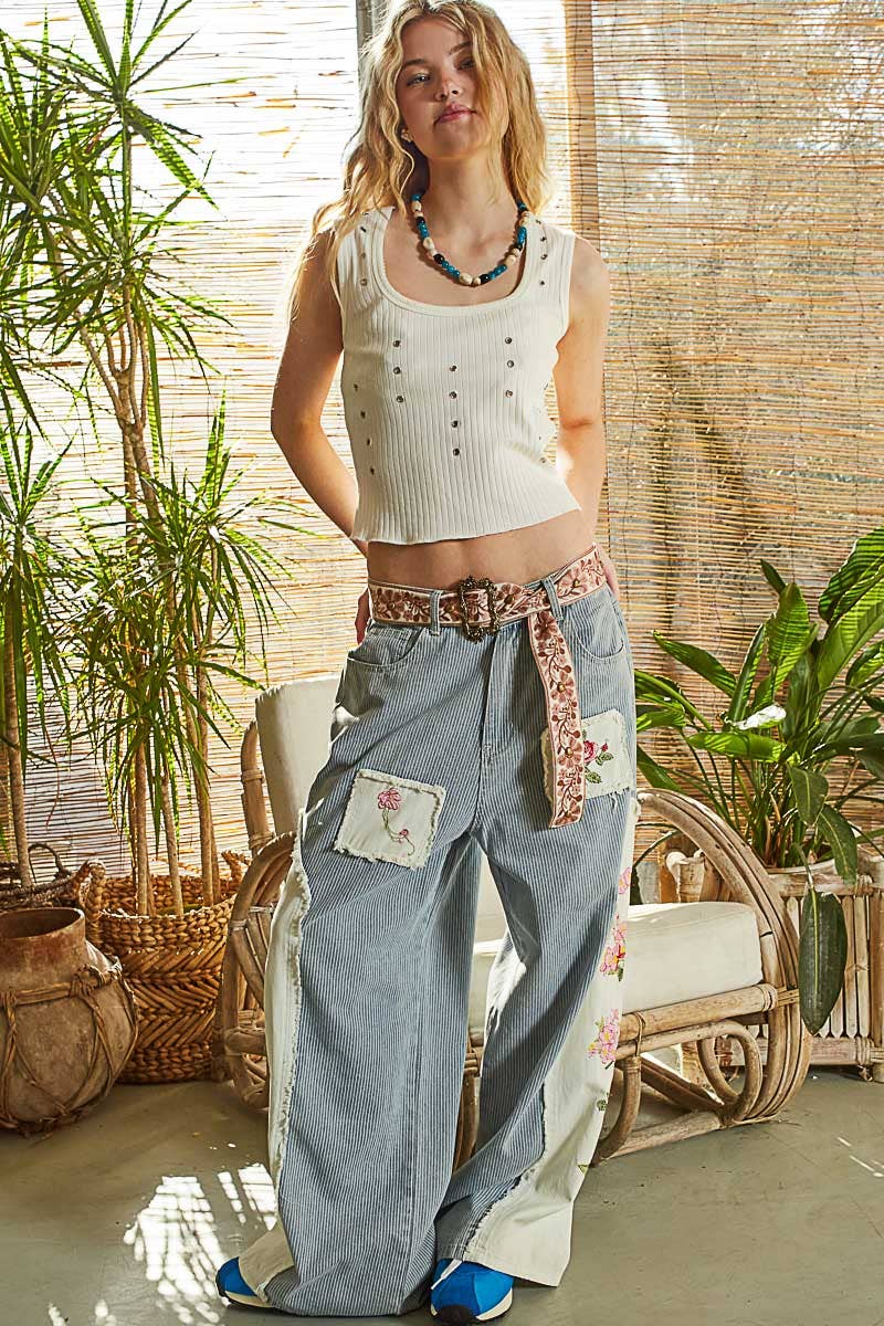 Floral Rectangle Buckle Belt