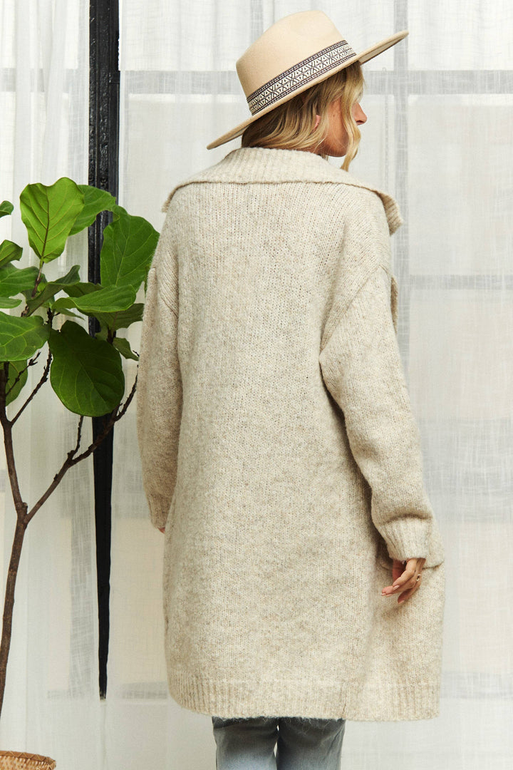 Long Sleeve Sweater Pocket Cardigan