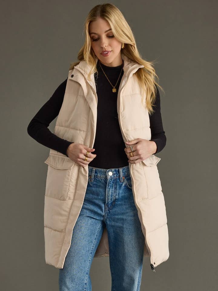 Cream Long Vest