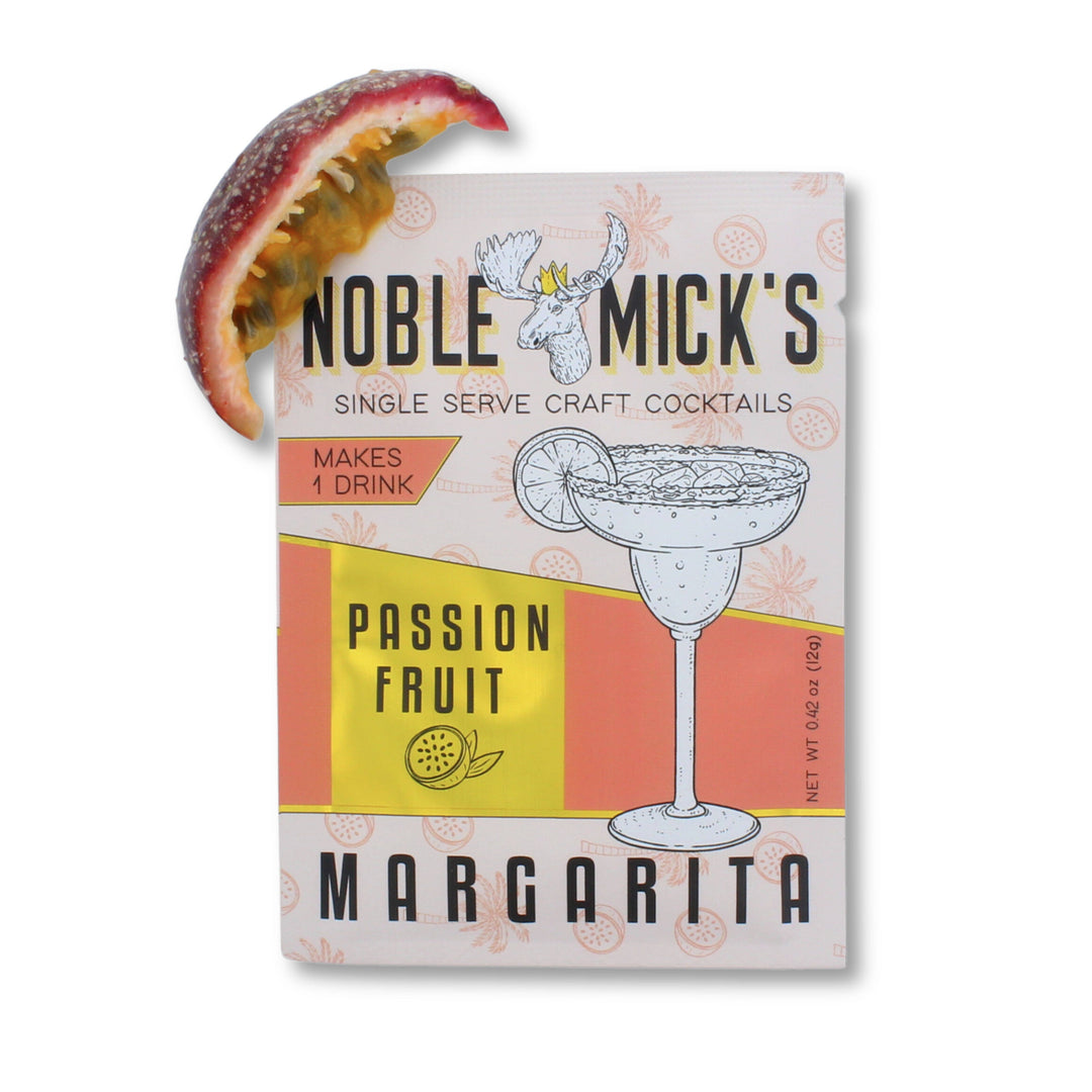 Noble Mick's Passion Fruit Margarita single serve craft cocktail mix packet, 0.42oz