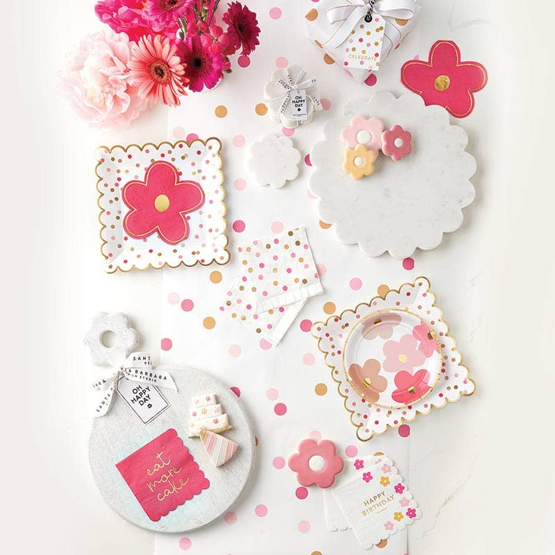 Pink Die Cut Flower Cocktail Napkin