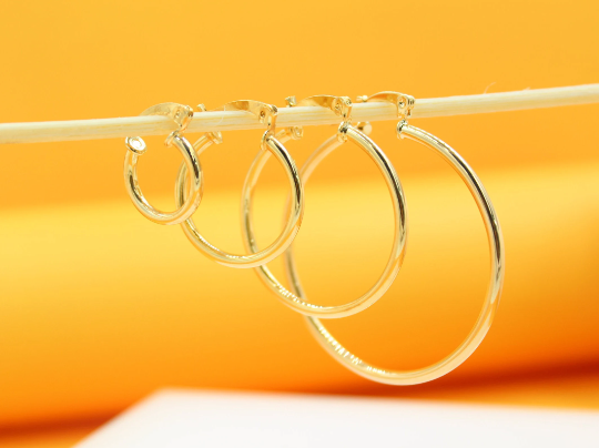 Thin Latch Back Hoop Earrings