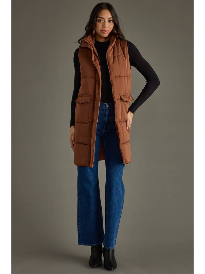 Brown Long Vest