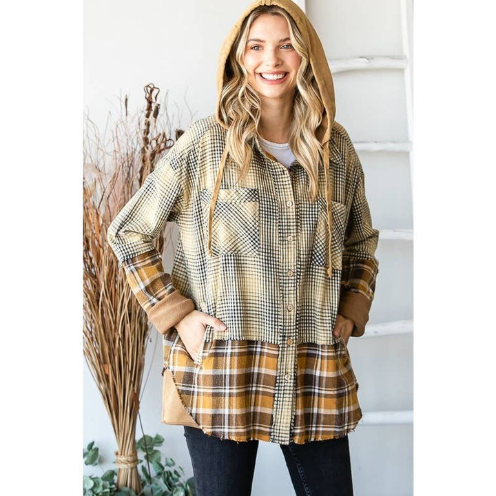 Plaid Hooded Shacket