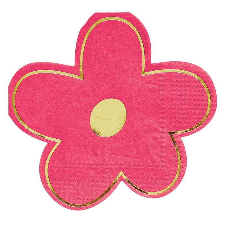 Pink Die Cut Flower Cocktail Napkin