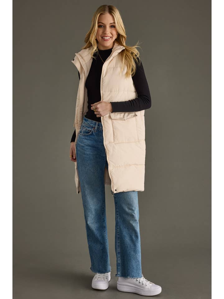 Cream Long Vest