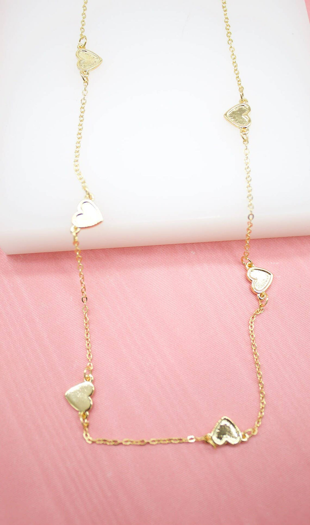 18K Gold Filled Dainty Rolo Heart Chain Necklace