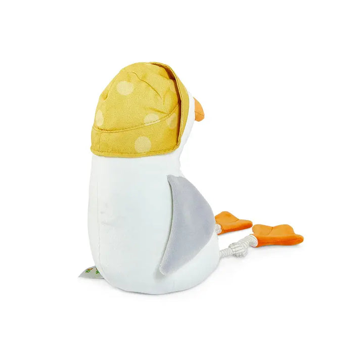 Bunnies by the Bay plush seagull wearing yellow polka dot bandana
